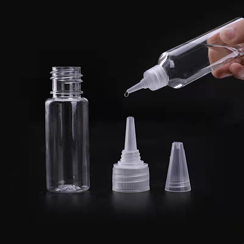 Pocket Squeeze Bottle Factory - PET Pointed Hair Oil Nozzle Transparent White Honey Bottle