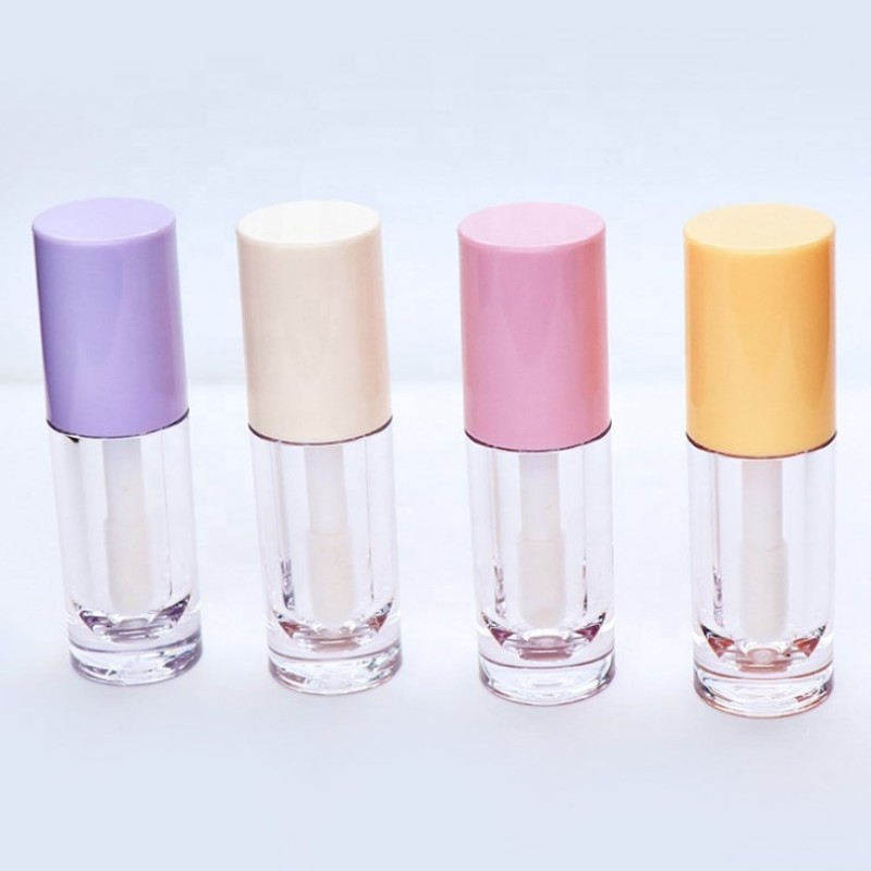 Lip Gloss Tube Supplier - 6ml Transparent Plastic Empty Thick Round Lip Balm Container