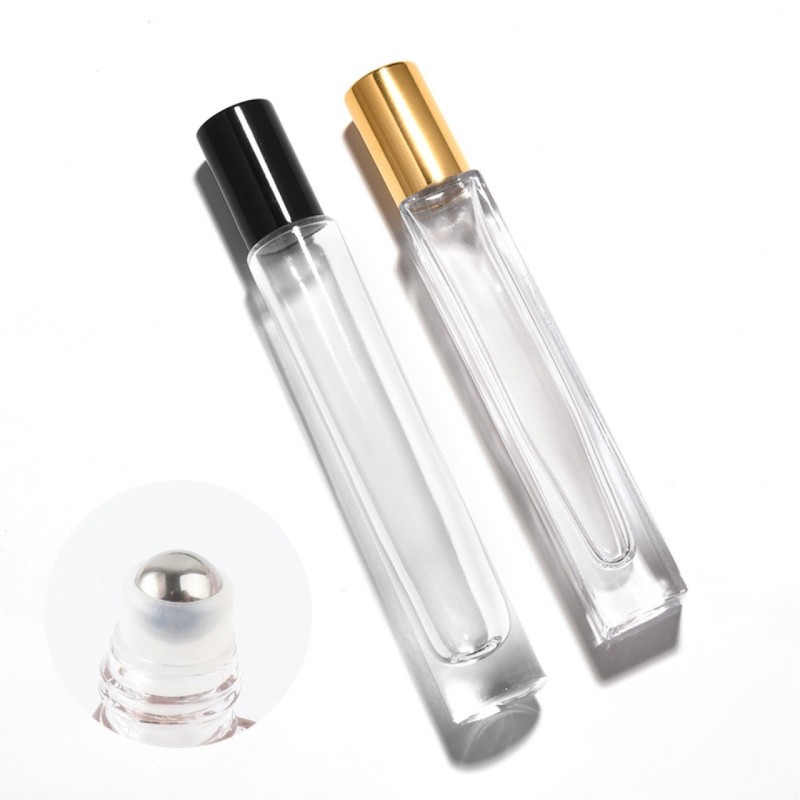 Essential Oil Bottle Supplier - 10ml Clear Glass Thick Bottom Refill Perfume Roller Bottle