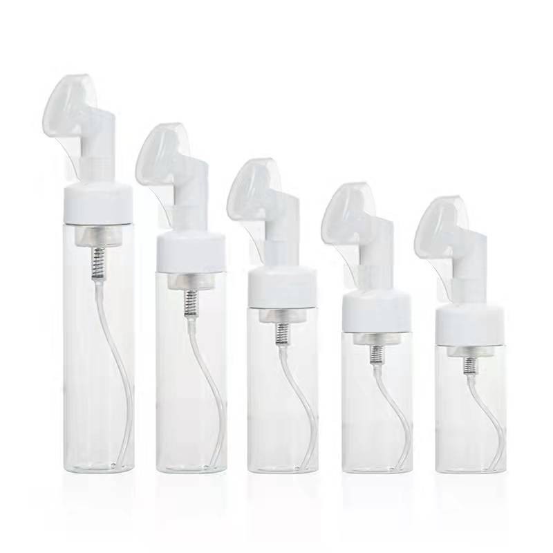 Face Wash Bottle Factory - 100ml-200ml Emulsion Foam Mousse Plastic Lotion Bottle with Brush