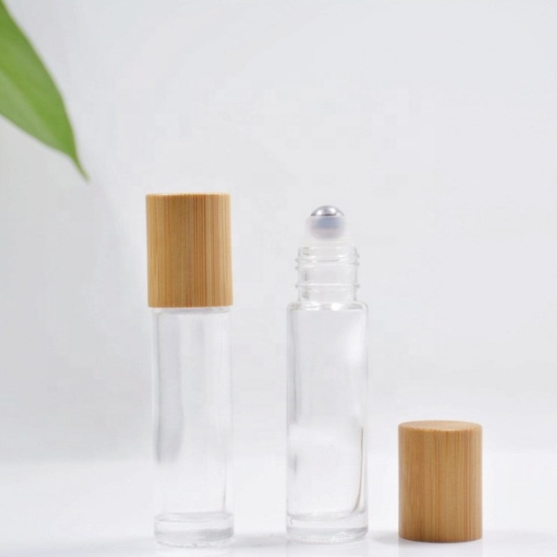 Essential Oil Bottle Factory - 10ml Transparent Refillable Glass Roll on with Steel Roller Ball