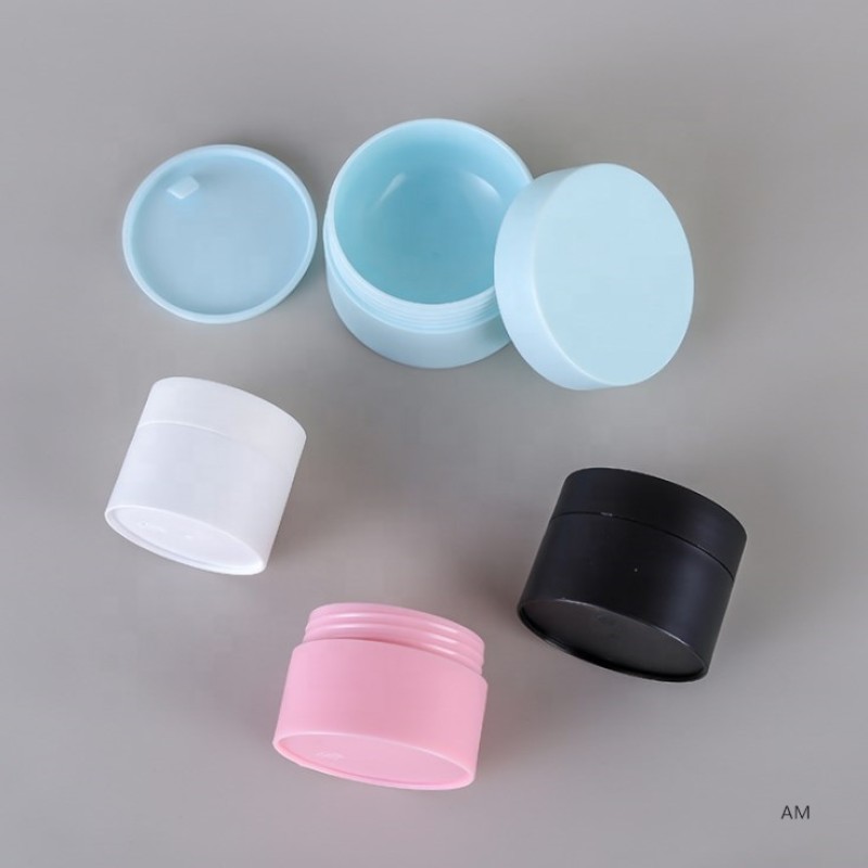 Cream Container Supplier - 5ml-120ml White Black Blue Pink Plastic Round Cream Jar with Lid