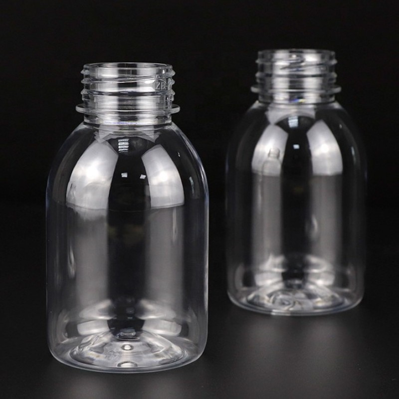 Cold Brew Bottle Manufacturer - 250ml Custom Clear Round PET Plastic Cold Press Juice Bottle