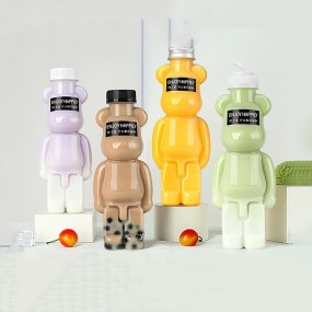 Bear Shape Juice Bottle Supplier - 350ml-500ml Factory Wholesale Disposable Empty Plastic Bottle