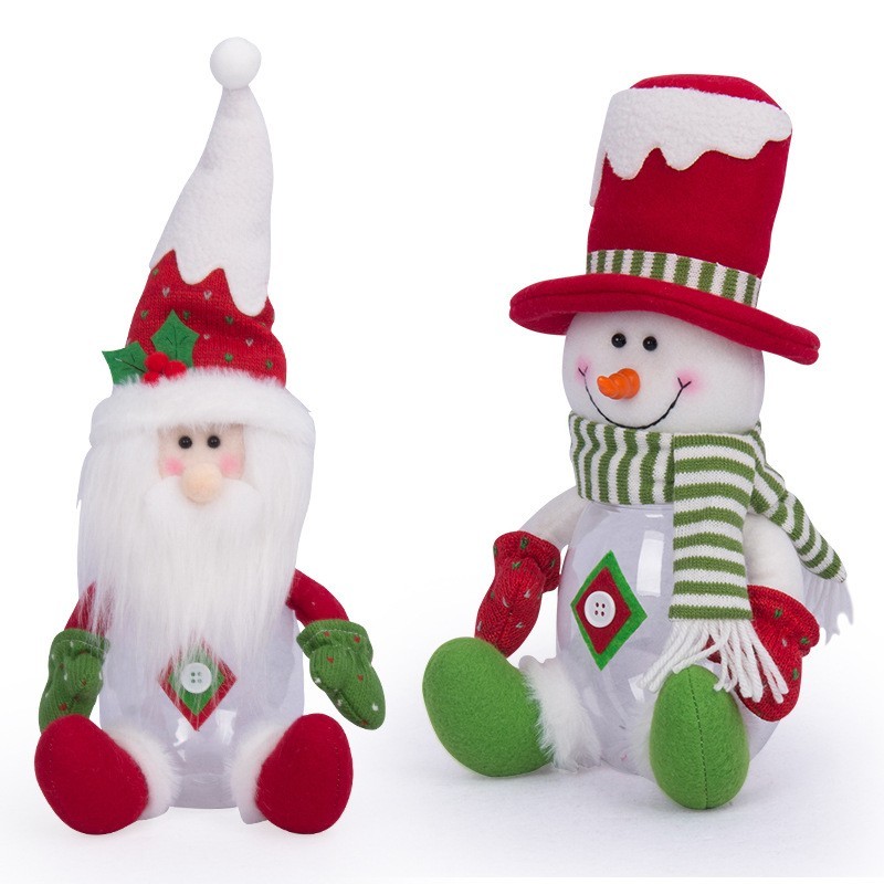 Christmas Candy Jar Factory - Plush Santa Claus Snowman Reindeer Christmas Candy Jar Decor