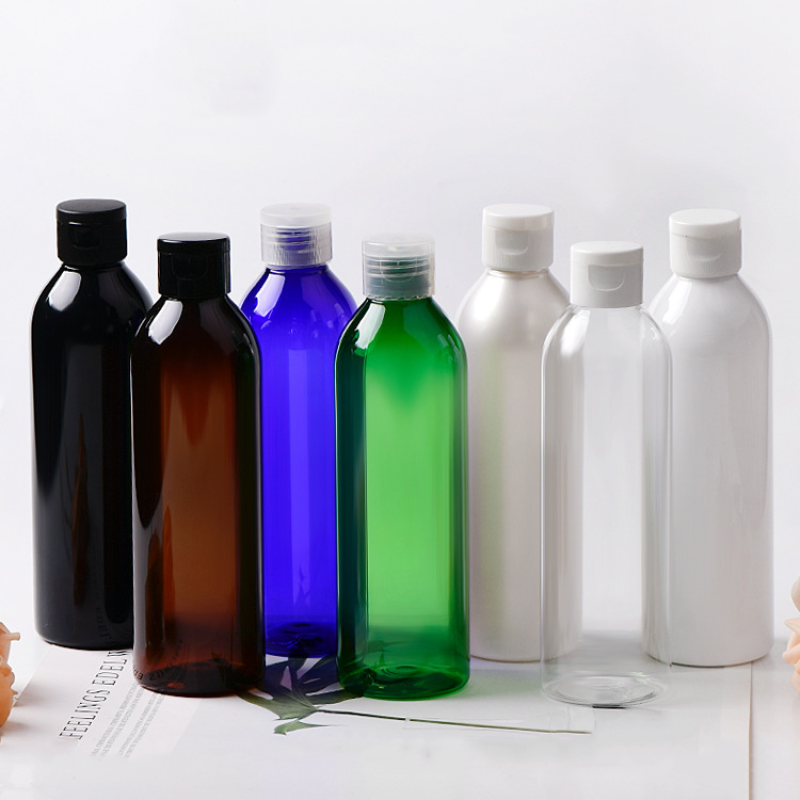 Flip Top Cap Bottle Manufacturer - 8oz 250ml Black Amber White PET Transparent Squeeze Gel Bottle