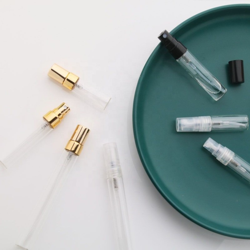 Pocket Perfume Bottle Factory - 2ml-10ml Mini Travel Pocket Sized Glass Spray with Gold Pump
