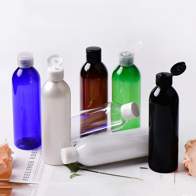 Flip Top Cap Bottle Manufacturer - 8oz 250ml Black Amber White PET Transparent Squeeze Gel Bottle