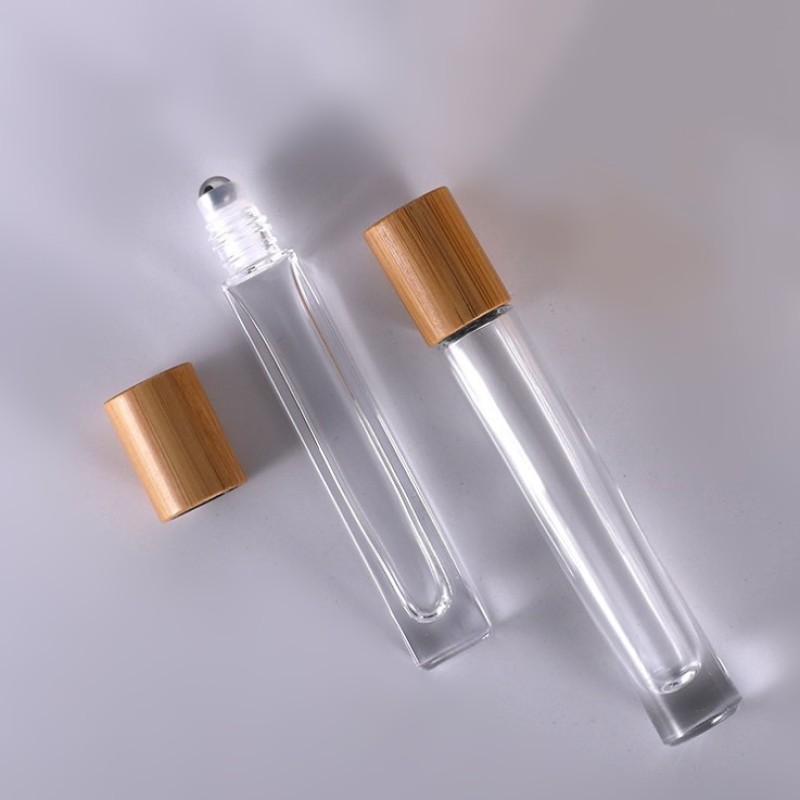 Essential Oil Bottle Supplier - 10ml Clear Glass Thick Bottom Refill Perfume Roller Bottle