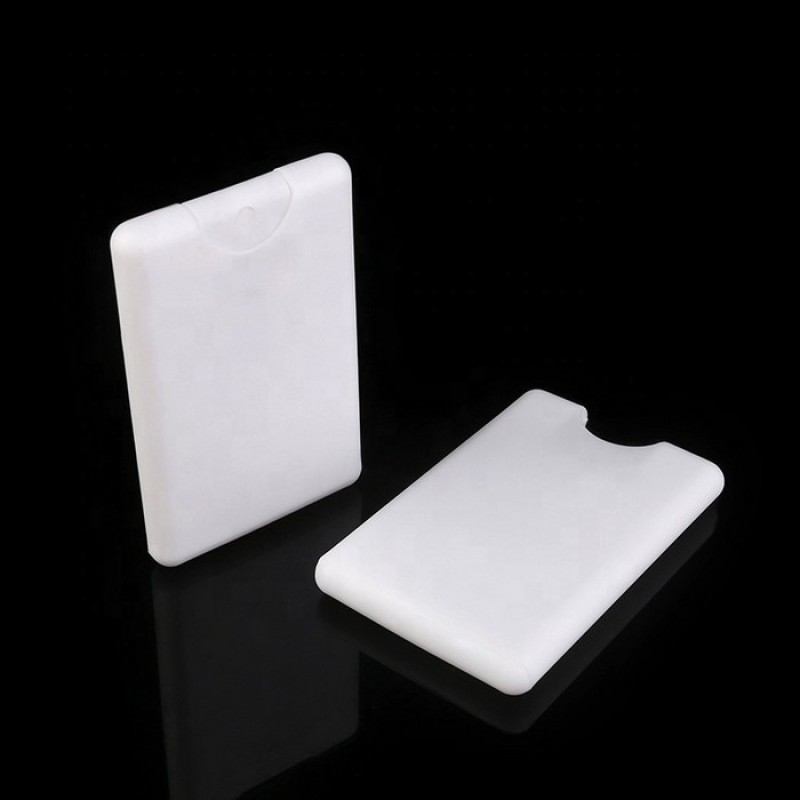 Credit Card Spray Bottle Factory - 20ml Empty White Portable PP Plastic Pocket Hand Sanitizer