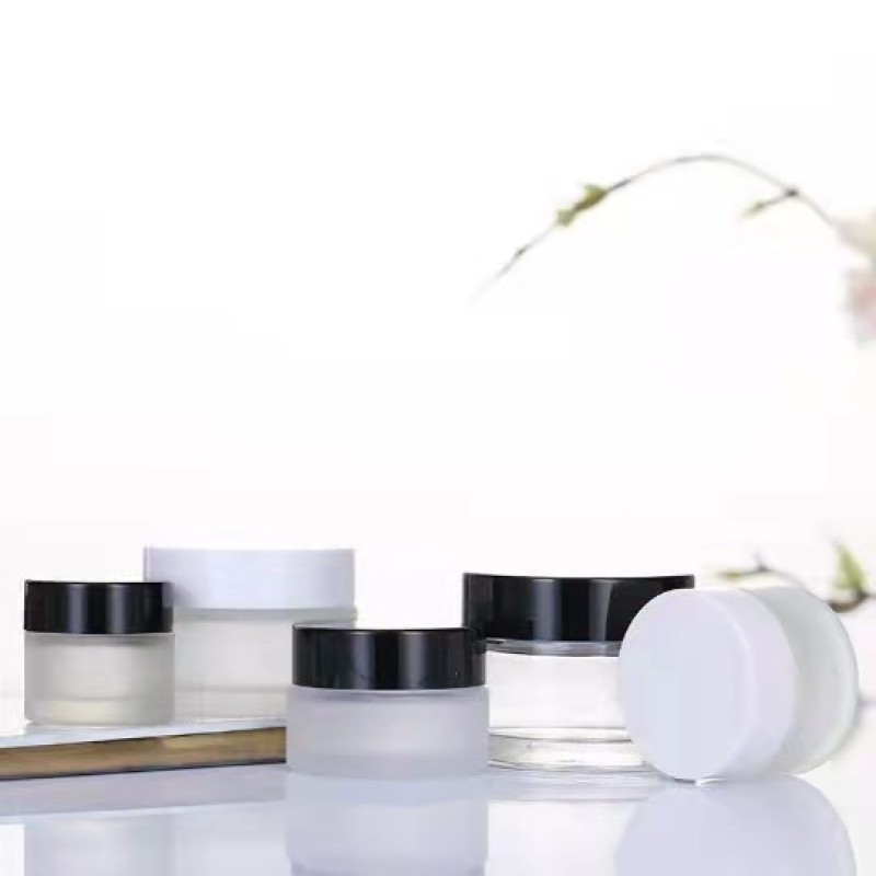 Skincare Set Packaging Supplier - 20ml-120ml Frosted Glass Bottle Pump and Cream Jars Set