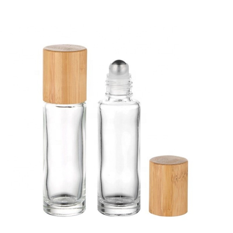 Roll on Bottle Supplier - 10ml Glass Essence Oil Lip Oil Stainless Roller Ball with Bamboo