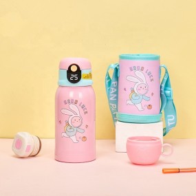 Children's Thermos Cup Supplier - Stainless Steel Water Bottle Children's Vacuum Flask with Straw