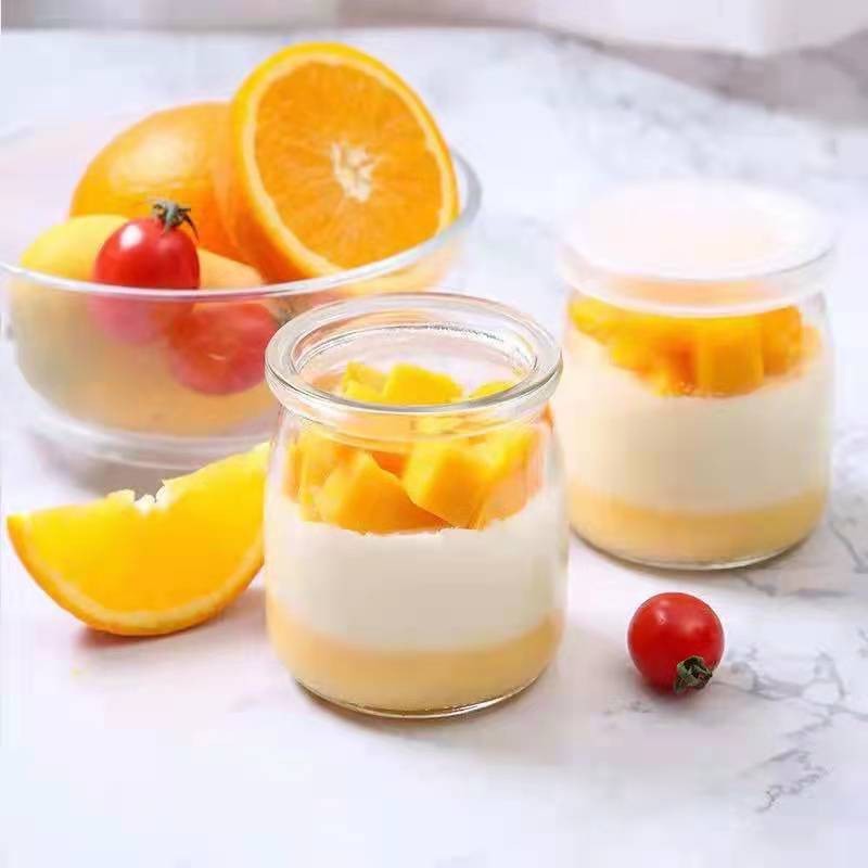 Glass Pudding Cup Manufacturer - 100ml-200ml 6oz Empty Food Storage Milk Pudding Yogurt Jars
