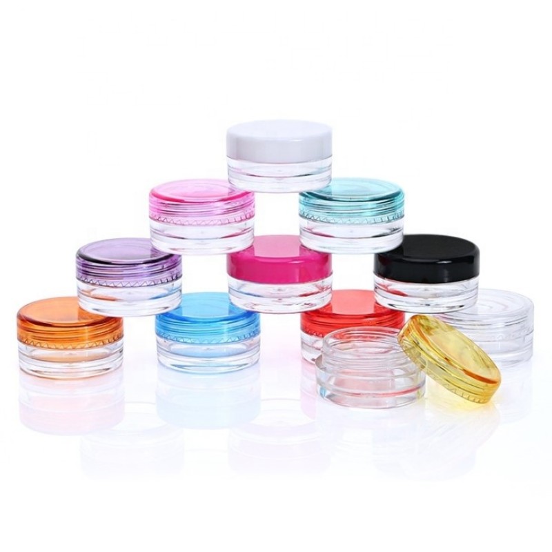 Nail Art Jar Factory - 3g 5g Portable Plastic Empty Eyeshadow Makeup Cream Lip Balm Pot