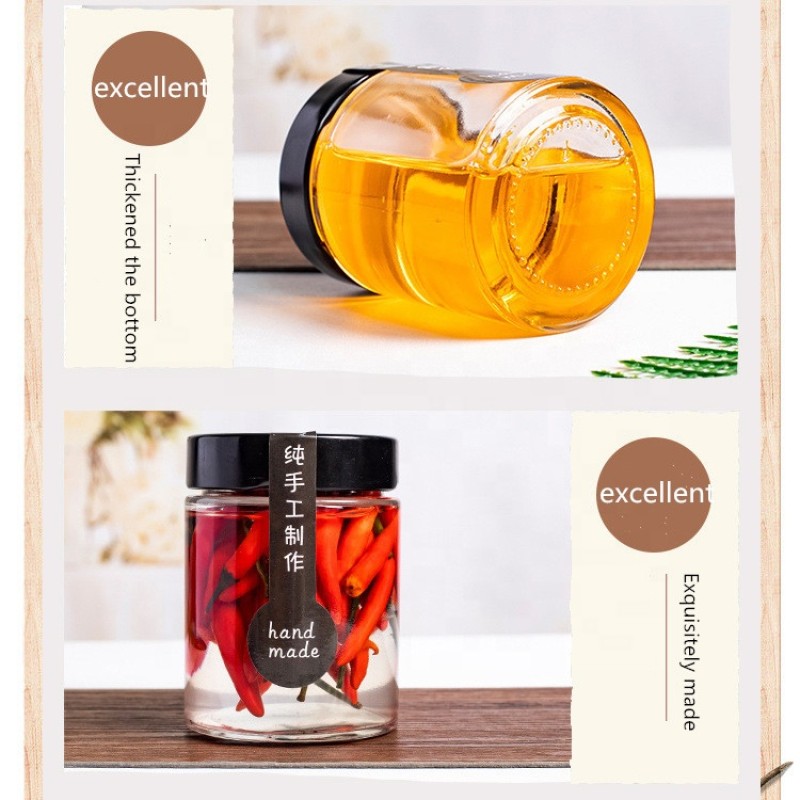 Glass Sauce Container Manufacturer - Food Grade Reusable Glass Food Storage Jar Round Tubes