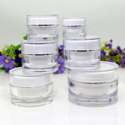 Acrylic Cream Jar Supplier - 5g-50g Plastic Cosmetic Jar Packaging Round Container with Lid