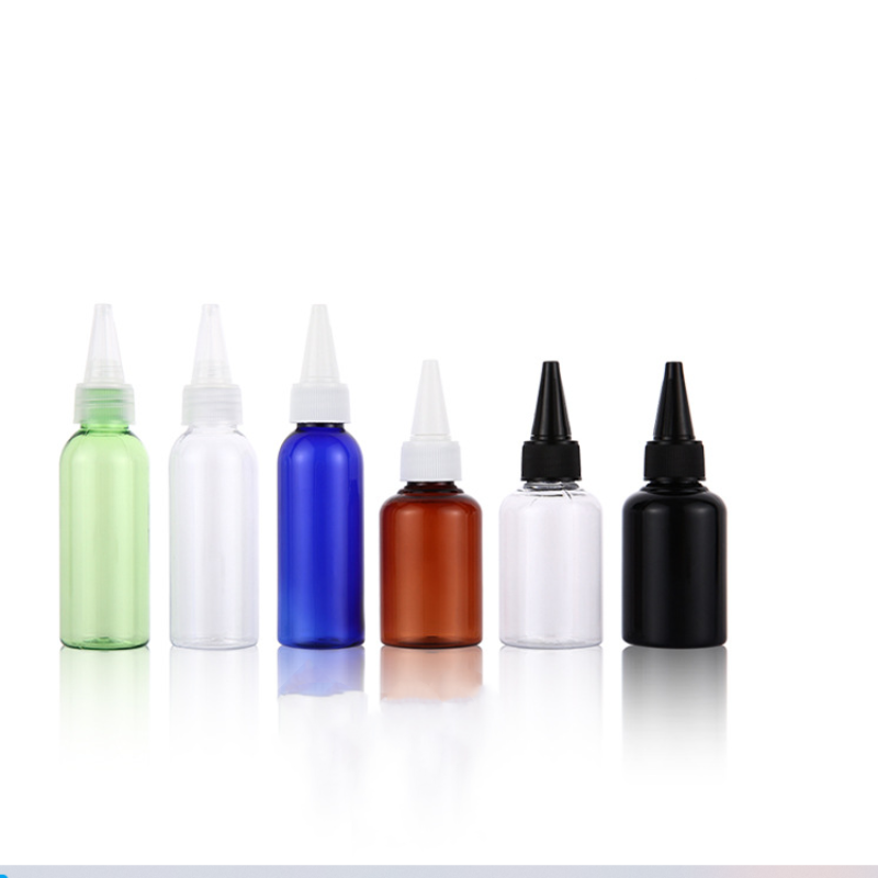 Mini Squeeze Bottle Manufacturer - 50ml PET Plastic Twist Top Cap Hair Oil Applicator