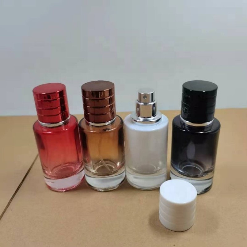 Gradient Perfume Bottle Manufacturer - 30ml 1oz Refillable Luxury Gradient Round Cylinder Glass