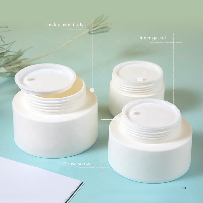 Double Wall Jar Manufacturer - 10g-80g Frosted PP Plastic Empty Face Cream Matte White Jar