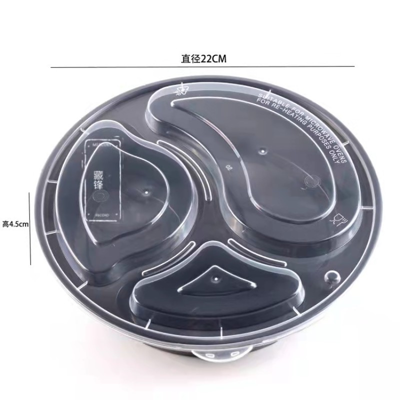 Meal Prep Container Factory - Eco Healthy Black Plastic Fast Food Bento Lunch Box PP