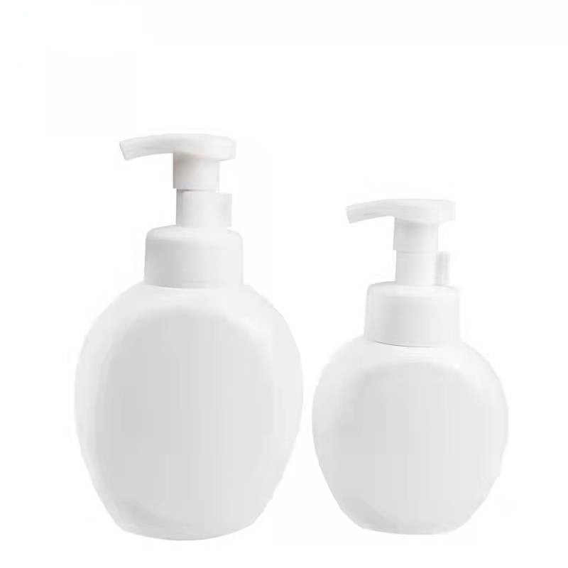 Foaming Bottle Supplier - 300ml 500ml PET White Empty Cosmetic Plastic Flat Foam Pump