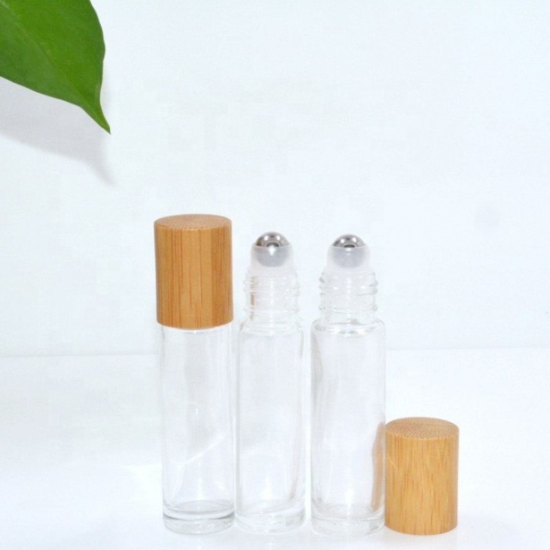 Essential Oil Bottle Factory - 10ml Transparent Refillable Glass Roll on with Steel Roller Ball