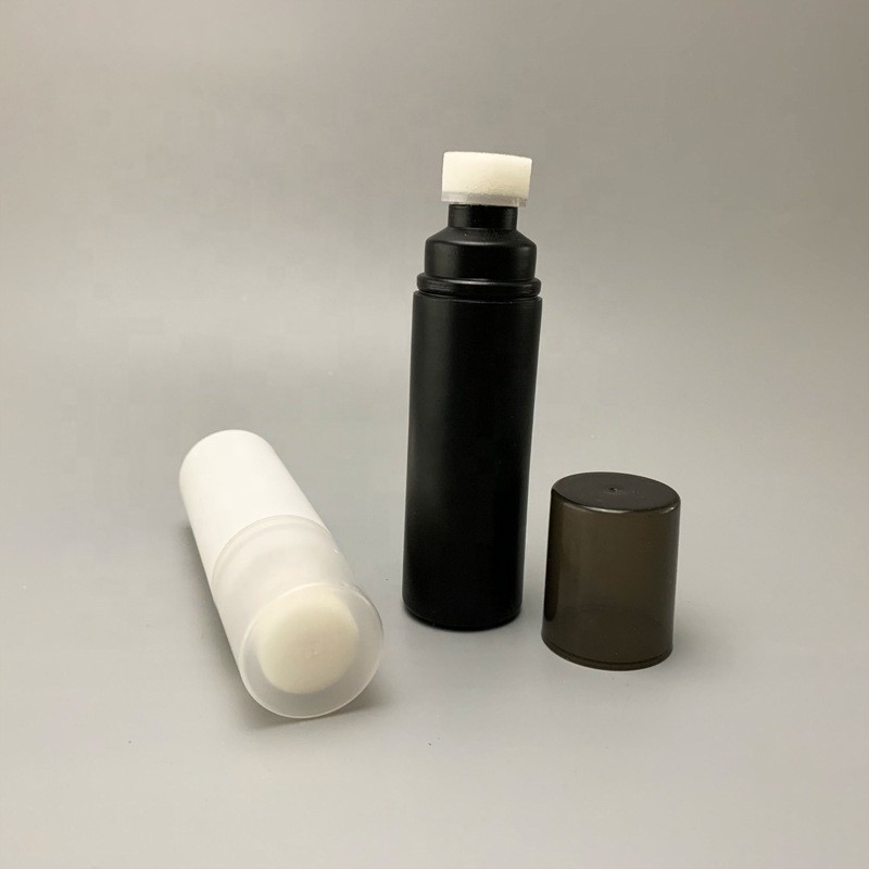 Custom Shoe Polish Bottle Manufacturer - 100ml White Black HDPE Plastic Empty Brush Applicator