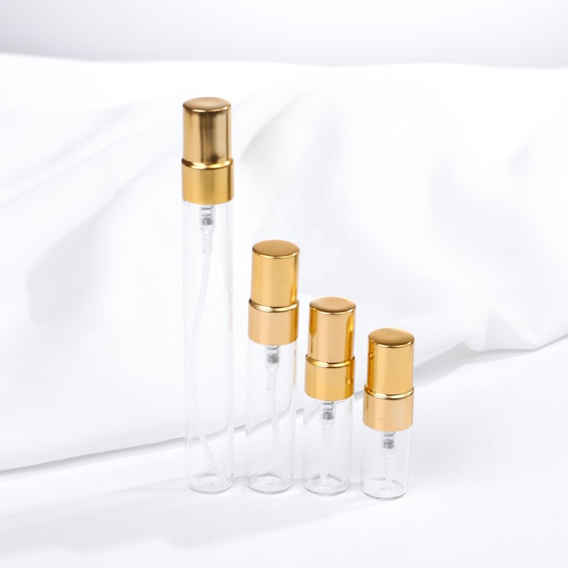 Pocket Perfume Bottle Factory - 2ml-10ml Mini Travel Pocket Sized Glass Spray with Gold Pump