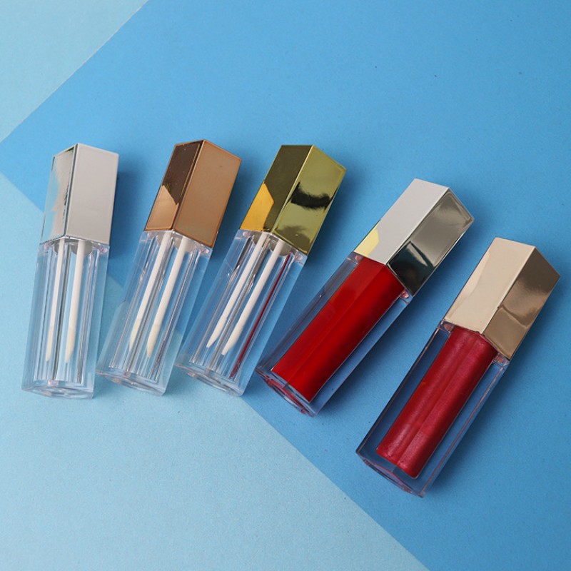 Lip Gloss Tube Factory - 5ml Pentagonal Shape Empty Lipgloss Tube with Brush