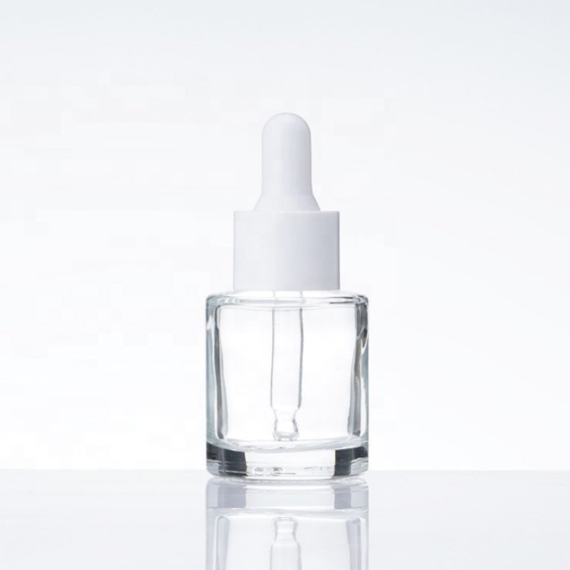 Essential Oil Dropper Bottle Manufacturer - 20ml Flat Shoulder Frosted Clear Glass with Pipette