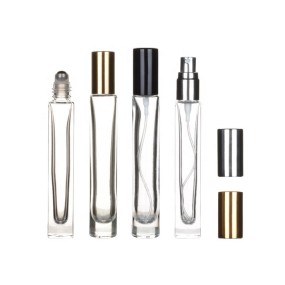 Essential Oil Bottle Factory - 10ml Mini Round Square Vintage Clear Refillable Perfume Bottle