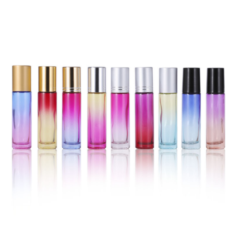 Gradient Roll on Bottle Factory - 10ml Glass Essential Oil Empty Frosted Color Perfume Bottle