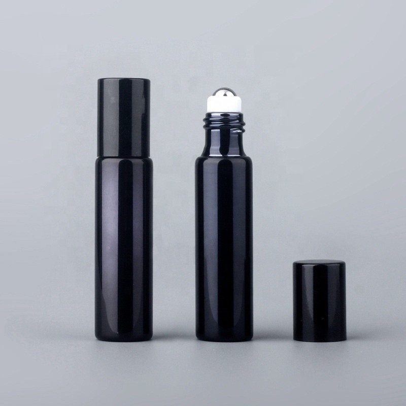 Luxury Roll on Bottle Factory - 10ml Gold Silver Black UV Printing Glass Essential Oil Bottle