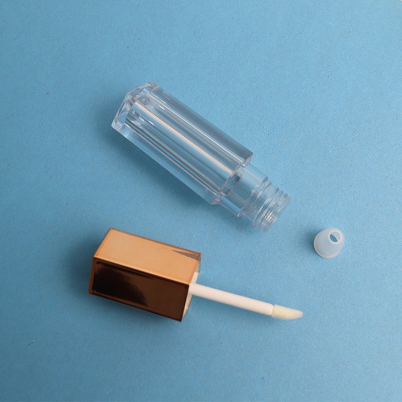 Lip Gloss Tube Factory - 5ml Pentagonal Shape Empty Lipgloss Tube with Brush