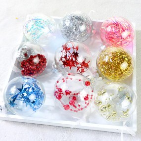 Plastic Christmas Ball Manufacturer - 60mm-80mm Indoor Outdoor Transparent Round Xmas Ornaments