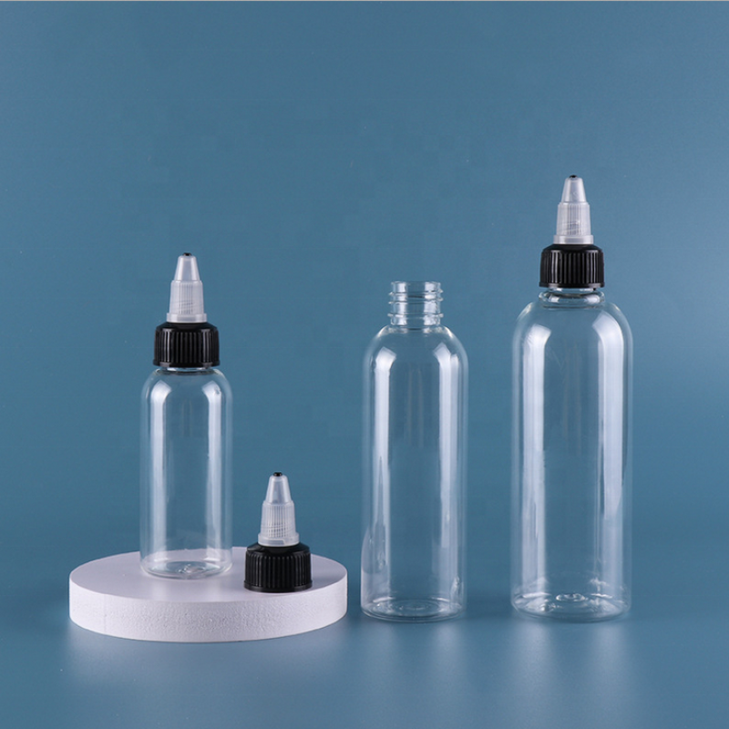 Twist Top Cap Bottle Manufacturer - 100ml-250ml PET Clear Amber Bullet Shape Hair Oil Squeeze