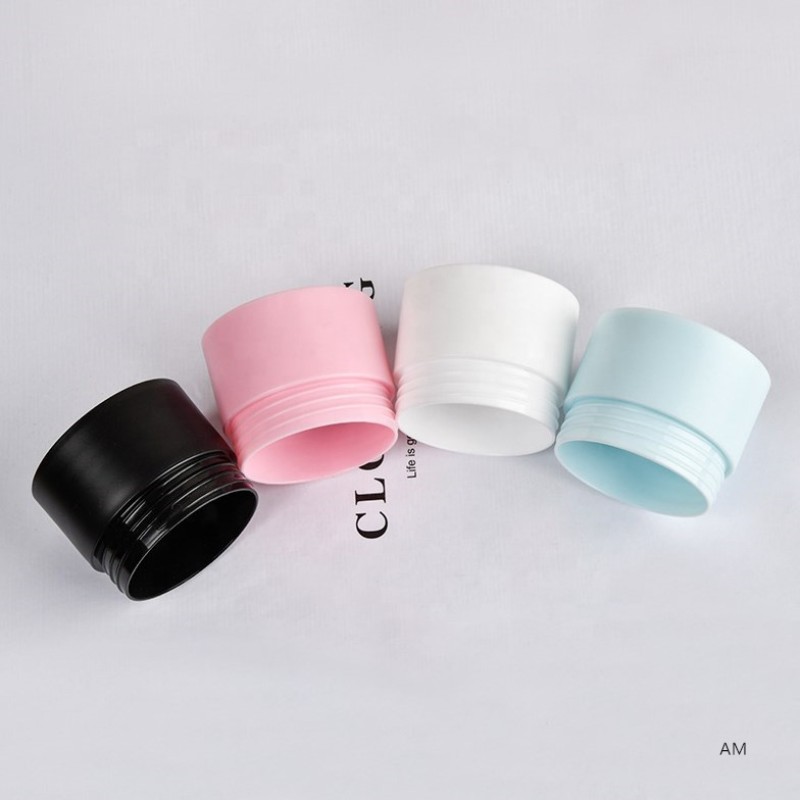 Cream Container Supplier - 5ml-120ml White Black Blue Pink Plastic Round Cream Jar with Lid