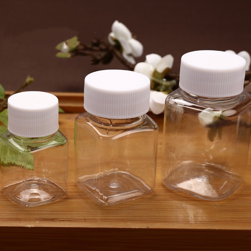 Screw Cover Bottle Manufacturer - 15ml-500ml Transparent PET Plastic Seal Container with Cover