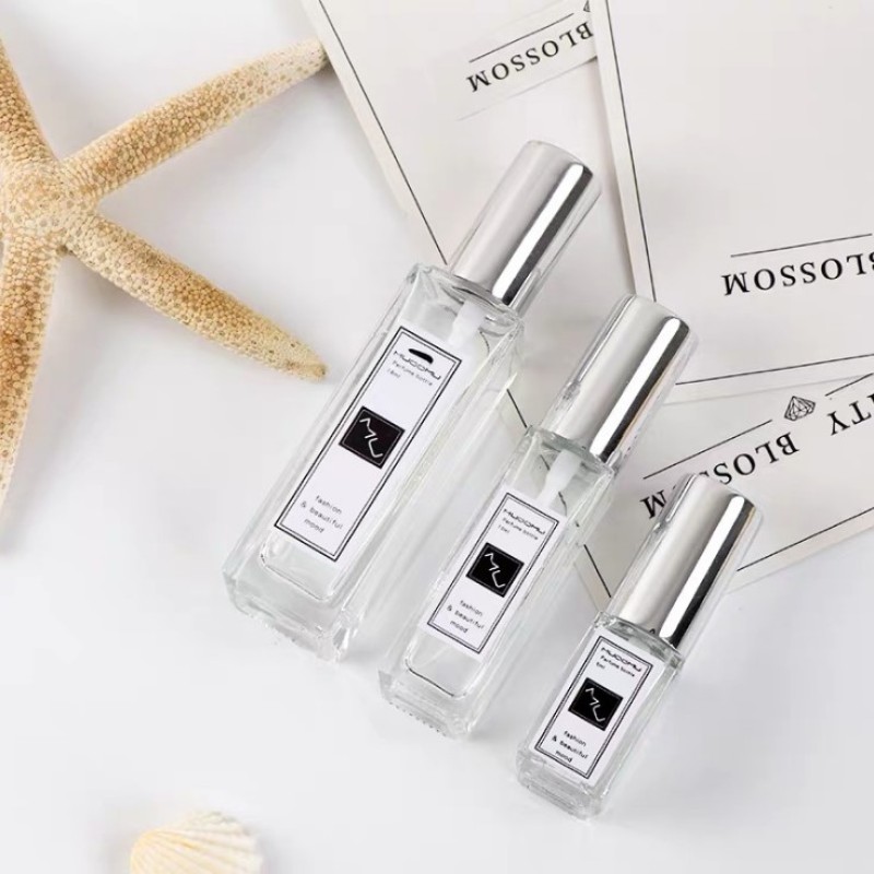 Glass Perfume Bottle Manufacturer - 5ml-100ml Square Type Clear Glass Atomizer Fine Mist Spray