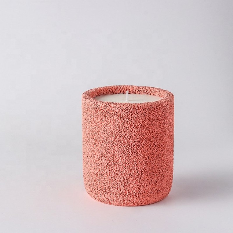 Cement Candle Cup Manufacturer - Coral Type Cement Cup Aromatherapy Fragrance Modern Design