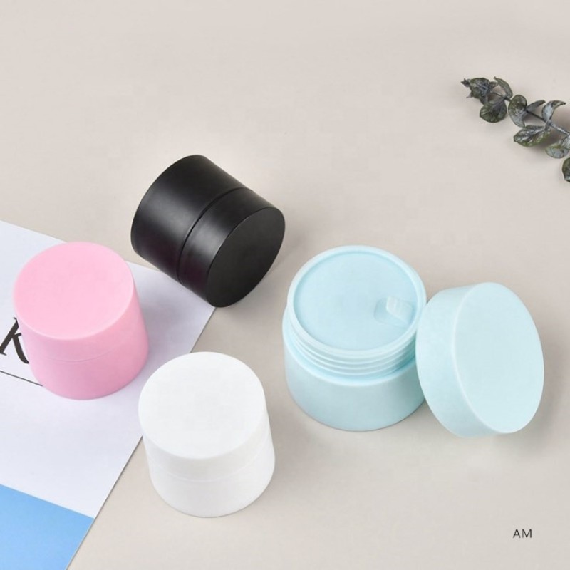 Cream Container Supplier - 5ml-120ml White Black Blue Pink Plastic Round Cream Jar with Lid