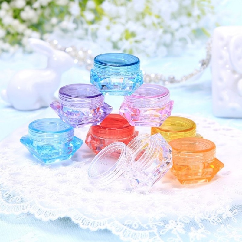 Acrylic Container Factory - 3g 5g PS Diamond Empty Clear Cosmetic Pot Jar for Eye Shadow