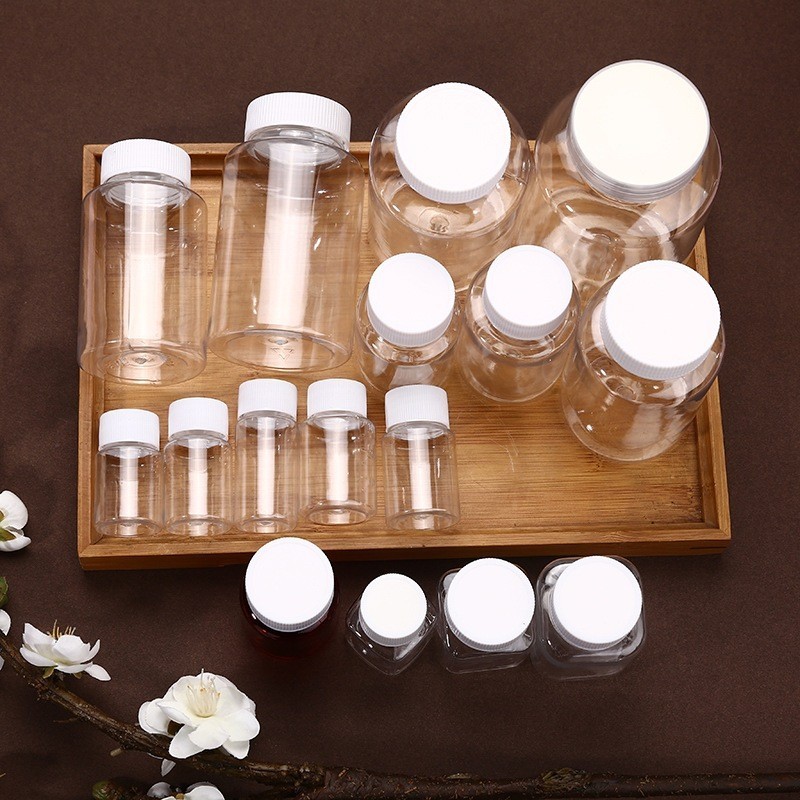 Screw Cover Bottle Manufacturer - 15ml-500ml Transparent PET Plastic Seal Container with Cover