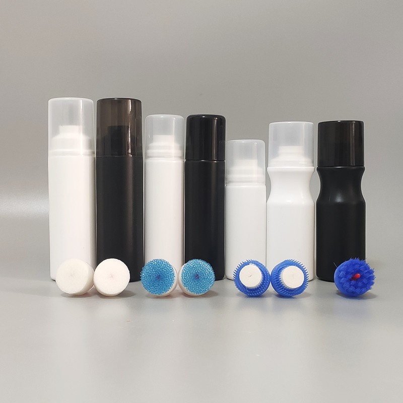 Custom Shoe Polish Bottle Manufacturer - 100ml White Black HDPE Plastic Empty Brush Applicator