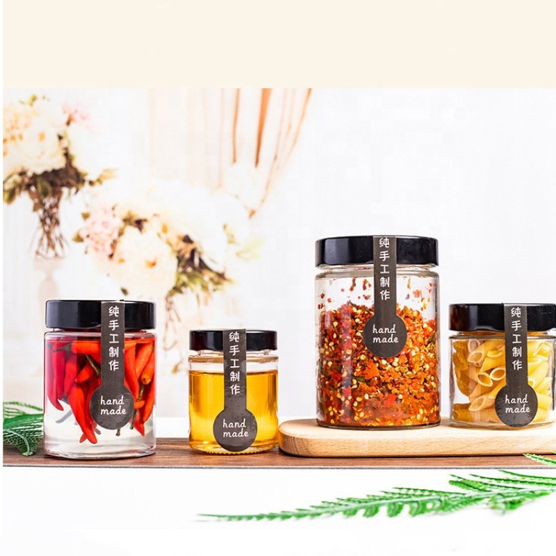 Glass Food Jar Factory - 8oz Food Grade Clear Round Straight Sided Glass Jars with Screw Lid