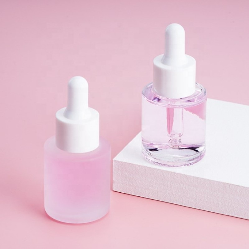 Essential Oil Dropper Bottle Manufacturer - 20ml Flat Shoulder Frosted Clear Glass with Pipette