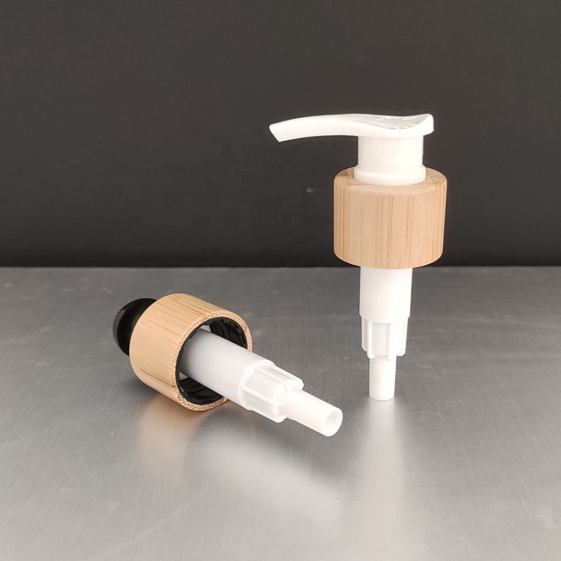 Bamboo Pump Bottle Manufacturer - 60ml 100ml 2oz Glass Lotion Spray Bottle with Bamboo Lid