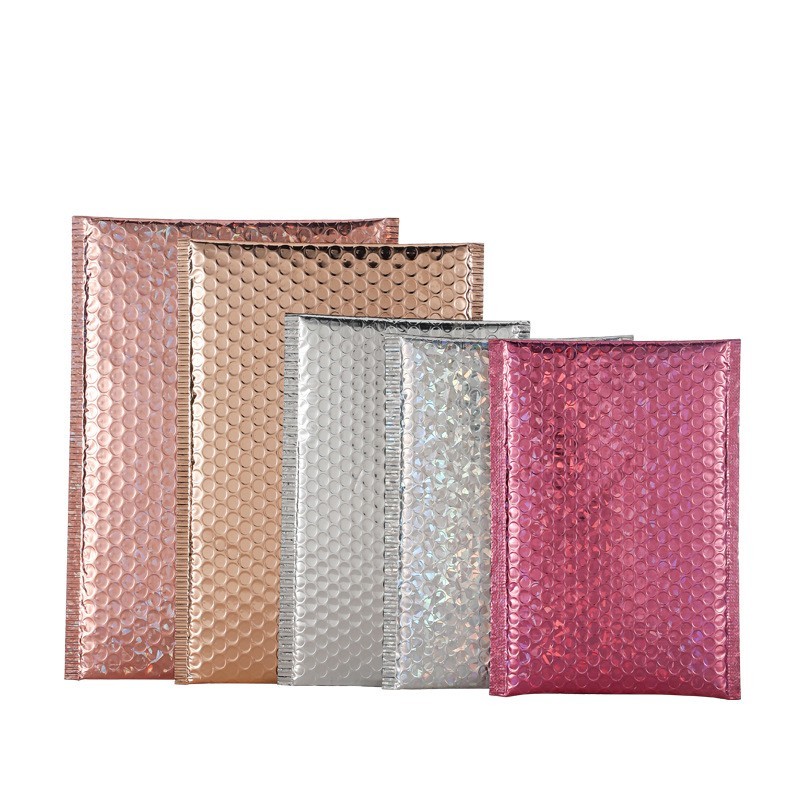 Laser Bubble Mailer Supplier - 1520+4cm Metallic Film Bubble Mails Laser Pink Poly Mailer