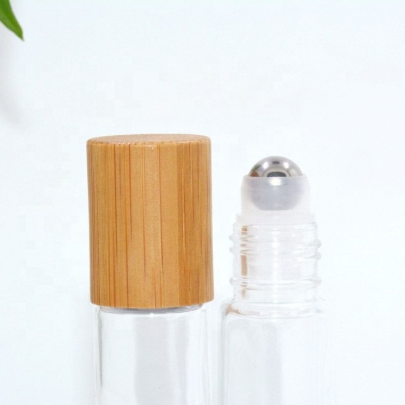 Essential Oil Bottle Factory - 10ml Transparent Refillable Glass Roll on with Steel Roller Ball